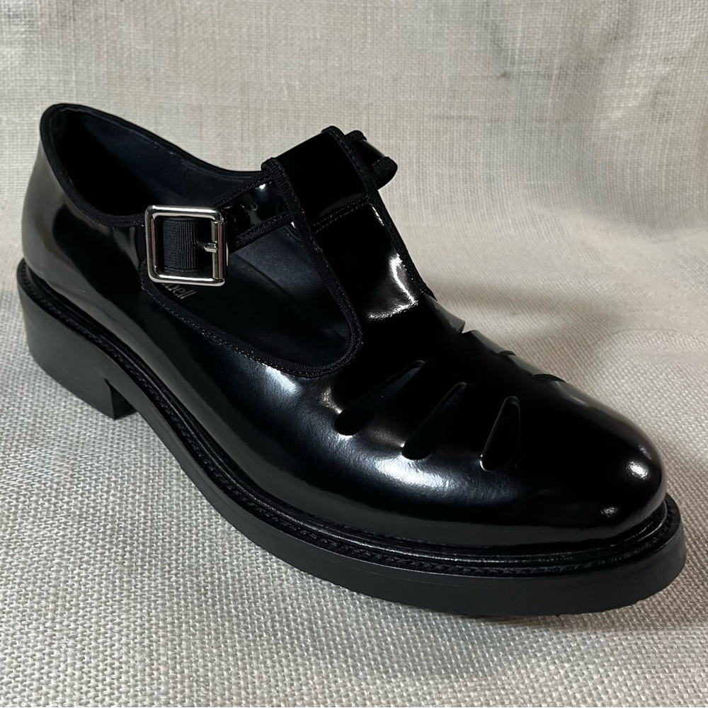 Jeffrey Campbell Deliah Black Box Cow Leather Mary Janes NIB